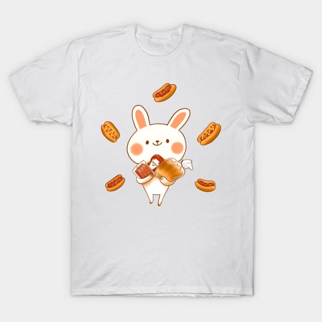 Hotdog Bunny T-Shirt by vooolatility